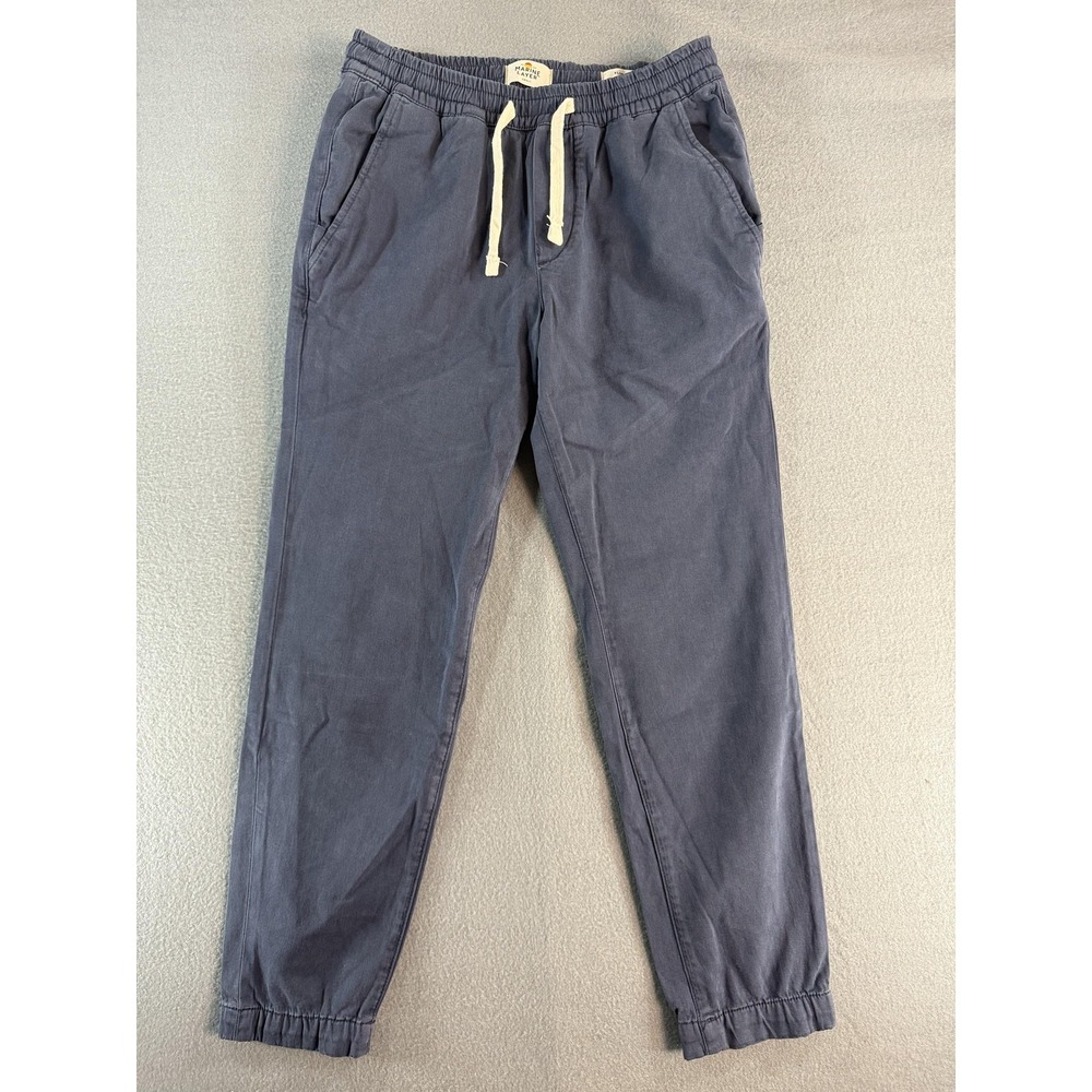 Marine Layer Navy Jogger Pants with White Drawstring